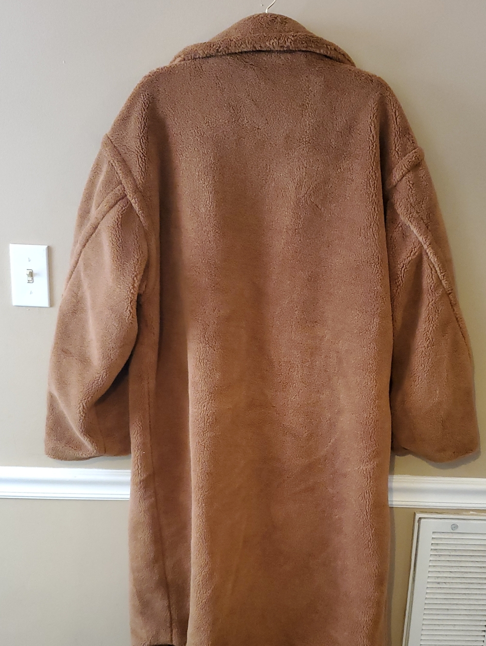 Forever 21 Plush Drop-Sleeve Teddybear Openfront Coat In Brown Size L - Picture 5 of 10
